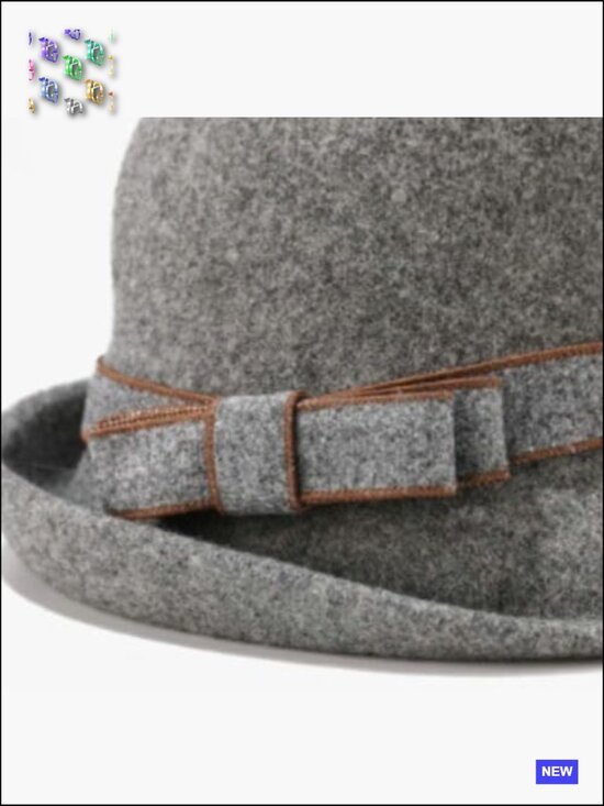 Vintage Felt Cloche Hat Elegant Bowler Bucket Cap Adjustable Winter Fall Fedora